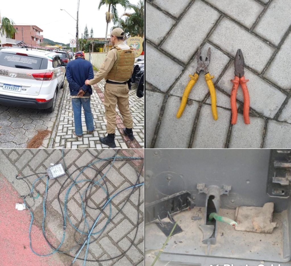 Catador de reciclável é flagrado furtando fiação e relógio medidor de energia