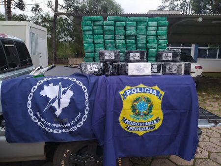 PRF apreende em Santa Catarina carga de cocaína avaliada em R$ 20 milhões
