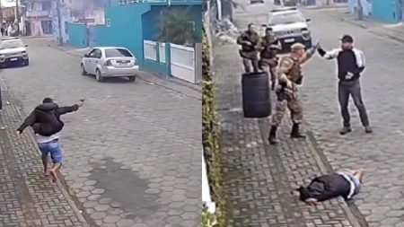 VÍDEO – Em SC policial militar salva vida de colega de farda ao atirar na hora certa contra traficante