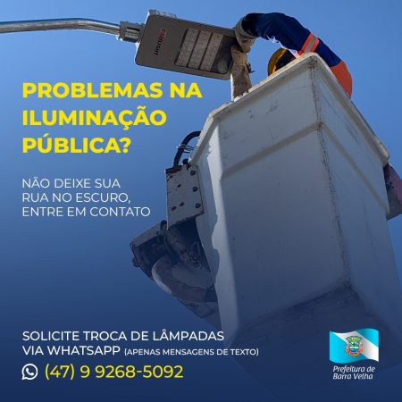 Setor de iluminação pública de Barra Velha esclarece como solicitar troca de lâmpadas