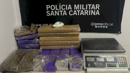 Em SC homem é preso pela PM com mais de 12 kg de entorpecentes