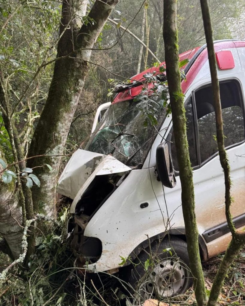 Motorista de ambulância carregada ‘até o tucupi’ de contrabando foge e bate contra árvore em SC