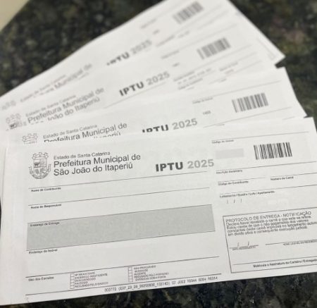 Carnês do IPTU 2025 estão disponíveis em São João do Itaperiú
