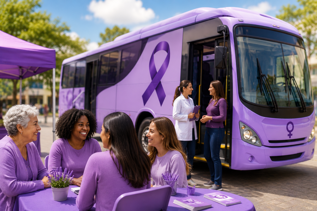 Secretaria de Assistência Social de São João do Itaperiú convida mulheres para participarem da ação Ônibus Lilás